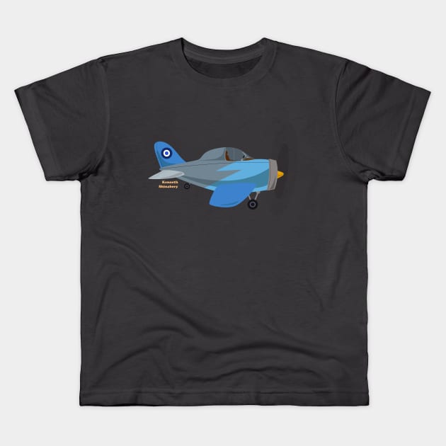 Sparky Plane Kids T-Shirt by KShinabery